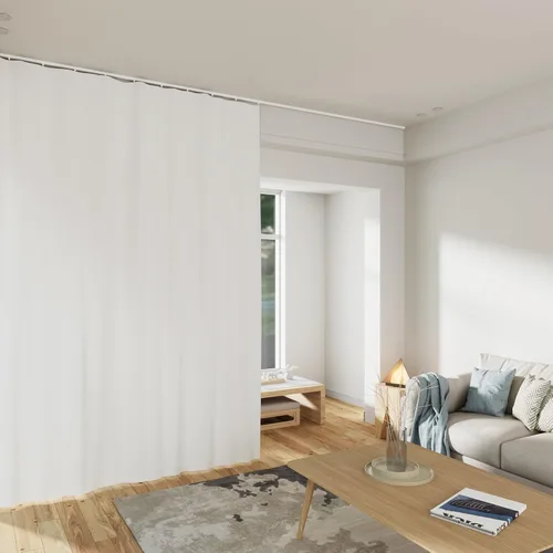 Vista 6 de Cortinas divisoras de habitación totalmente opacas para privacidad, panel de cortina de privacidad con aislamiento térmico y reducción de ruido