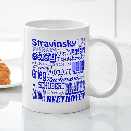 Vista 3 de CafePress Classical Composers - Taza de café de cerámica de 11 oz (11.0 fl oz)