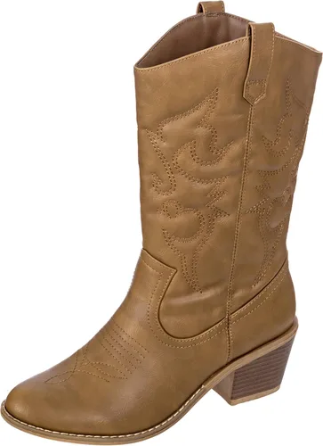 Vista 3 de Charles Albert - Botas estilo vaquero para mujer, botas con detalles bordados