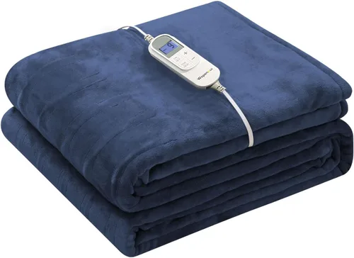 Vista 15 de Wapaneus Manta térmica eléctrica con bolsillo para los pies, con 10 niveles de calefacción y 4 ajustes de temporizador, 4 horas de apagado