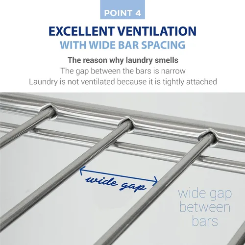 Vista 6 de Letusto W-Rack - Estante de secado de ropa para ropa – Estante plegable para ropa interior y exterior – Soporte para secadora de ropa de lavandería