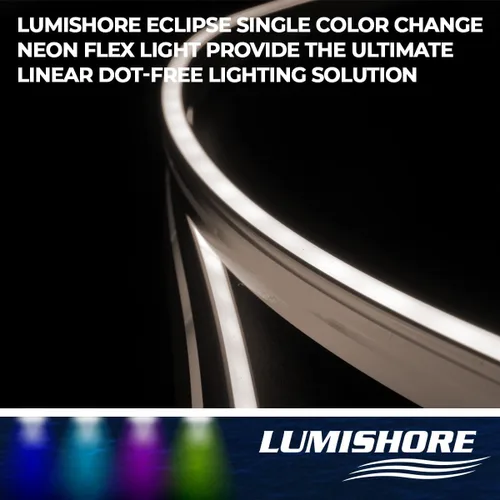 Vista 2 de Lumishore Eclipse 60-0512-1000 - Tira de luz LED neón flexible de 3.3 ft (blanca), cortada a longitud, 60-0512-1000