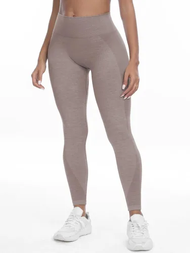 Vista 3 de Rugkey Pantalones de yoga sin costuras para mujer, cintura alta, levantamiento de glúteos, leggings de contorno de sonrisa, mallas atléticas