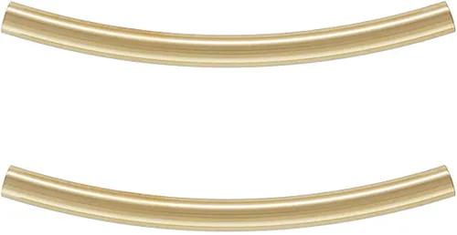 Vista 11 de Adabele SS269 - 10 cuentas sueltas de plata esterlina chapada en oro amarillo real, hipoalergénicas, curvas, de 0.591 in x 0.059 in