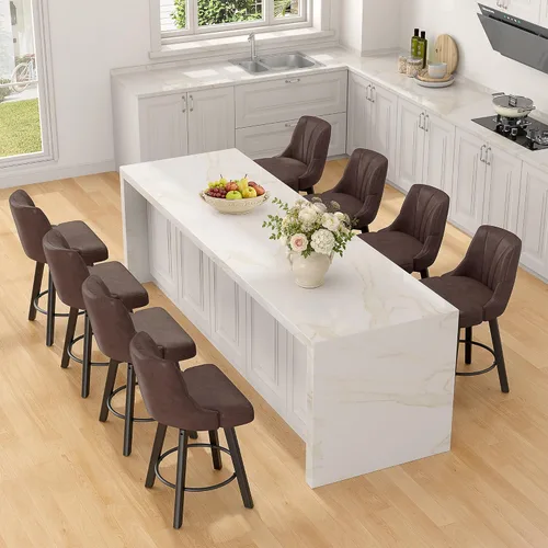 Vista 14 de REONEY Counter Height Swivel Bar Stools, 24" Modern Upholstered Barstools