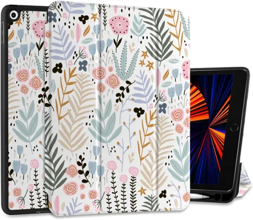 Vista 15 de DONGKE Funda compatible con iPad de 10.2 pulgadas 2021 2020 2019 iPad de 9ª/8ª/7ª generación con soporte para lápices, funda protectora delgada