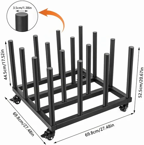 Vista 2 de Estante de almacenamiento de vinilo, soporte de rollo de vinilo de capacidad para 16 rollos, soporte de almacenamiento de rollos de núcleo redondo