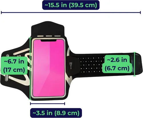 Vista 5 de Brazalete deportivo para teléfono para correr, manga ajustable para fitness