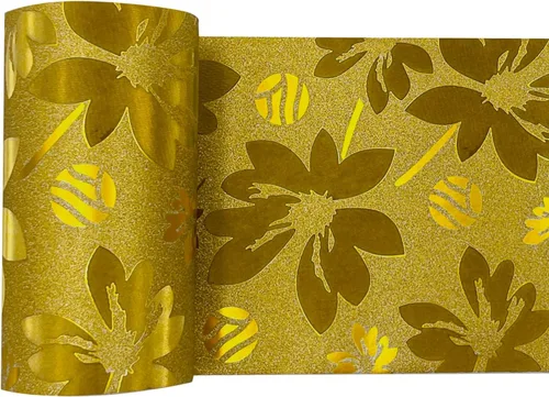 Vista 7 de Bling Papel pintado borde rollo autoadhesivo hogar pared decoración papel impermeable línea de rodapié azulejos de baño PVC hoja de oro