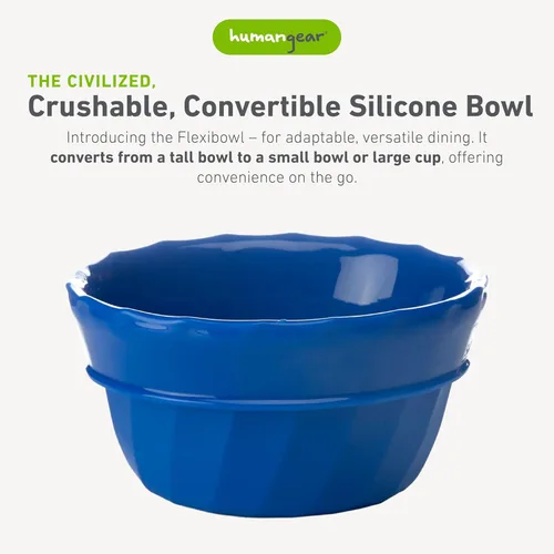 Vista 2 de humangear Flexibowl Cuenco convertible para acampar Sobre la marcha Plegable y fácil de limpiar, azul