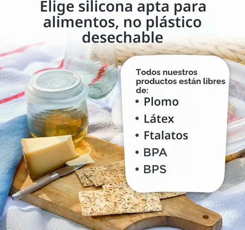 Vista 6 de Stasher Tapas elásticas de silicona reutilizables de alta calidad