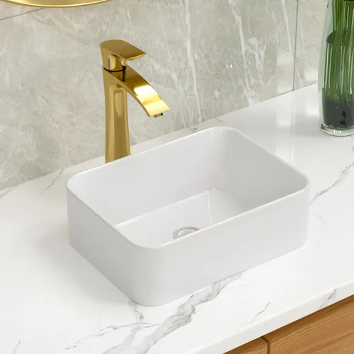 Vista 22 de Lordear Fregadero pequeño montado en la pared, fregadero de baño de esquina flotante para colgar en la pared, lavabo de cerámica blanca brillante