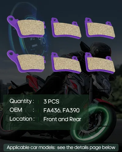 Vista 2 de SCITOO Pastillas de freno de fibra de carbono aptas para Honda CBR1000RR 06 07 08 08 10 11 para Honda CBR1000RR, 07 08 09 10 11 para Honda CBR600RR