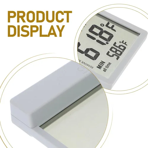 Vista 8 de Outanaya LCD Digital Fish Tank Temperature Gauge with External Wire, Dual Celsius Fahrenheit Modes, Detachable Adhesive Aquarium Thermometer for
