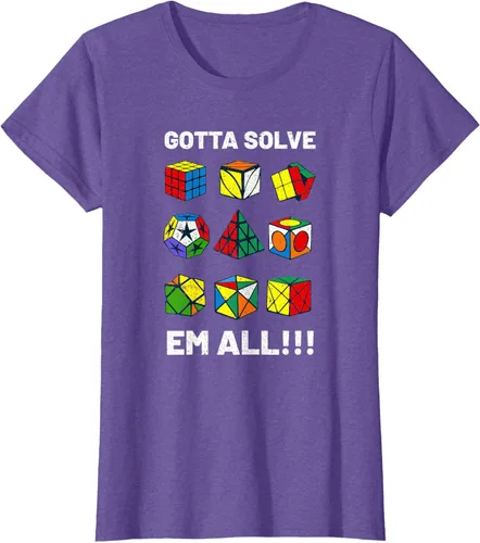 Vista 24 de Camiseta competitiva Puzzle Cube Gotta Solve Em All Speed Cubing
