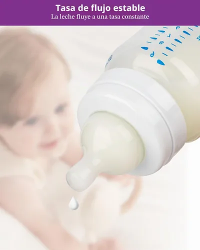 Vista 5 de Pezones de silicona para biberones anticólicos Philips Avent, tamaño 1, para bebés de 1 mes o más, flujo lento, 4