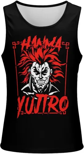 Vista 2 de Baki The Grappler Yujiro Hanma - Camiseta sin mangas para hombre, impresión 3D, para verano, casual, correr, entrenamiento, chaleco deportivo