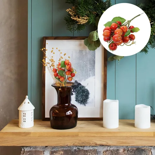 Vista 8 de MAGICLULU Ramo de flores artificiales de manzanas para decoración del hogar, 1 Uds Apple