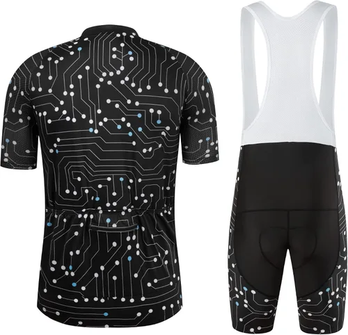 Vista 37 de Coconut Ropamo CR - Conjunto de camiseta de ciclismo para hombre, con cremallera y bolsillo con pantalones cortos con acolchado 4D