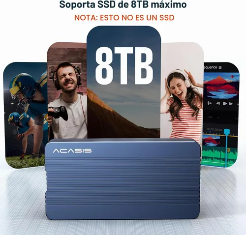Vista 4 de ACASIS Carcasa SSD M.2 NVMe de 40 Gbps, con ventilador de refrigeración, TBU 405 para M1 M2 Pro/Max, compatible con USB4/USB3.2/3.1/3.0/2.0, soporte