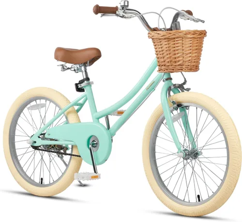 Vista 27 de Petimini Vintage Kids Bike for Girls, 12–20 Inch Classic Bicycle with Wicker Basket & Bell, High Tensile Steel Frame, Training Wheels (12–18”), 85%