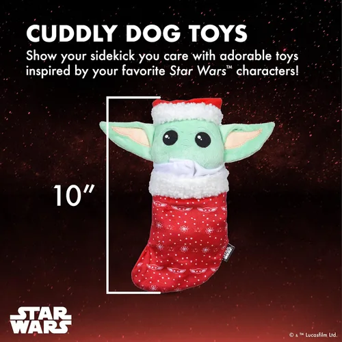 Vista 5 de Star Wars para Mascotas Figura de Peluche GROGU de 10" Calcetín Juguete Madriguera The Mandalorian Holiday Pet Products GROGU El Niño Juguete
