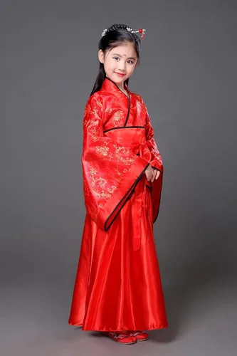 Vista 5 de Traje tradicional chino de Hanfu para niñas, vestido de fiesta antiguo, disfraz de cosplay