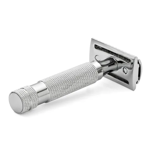 Vista 4 de Maquinilla de afeitar de seguridad grabada de doble filo personalizada resistente para hombres, 5 cuchillas incluidas