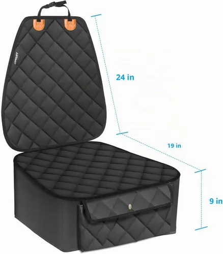 Vista 6 de URPOWER Funda de asiento delantero para perro, 100% impermeable, antideslizante, protector de asiento de auto para mascotas, acolchado y duradero