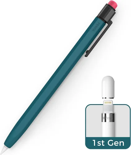 Vista 12 de TRONWIN Funda para Apple Pencil de 1ª generación, funda de silicona con agarre perfecto, diseño clásico con clip resistente compatible con Apple