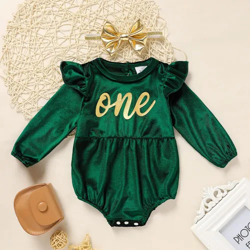 Vista 56 de GRNSHTS Ropa de primer cumpleaños para niña de terciopelo de un año de edad, mameluco de manga larga + diadema, 2 piezas de trajes de pastel