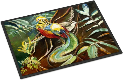 Vista 240 de Caroline's Treasures JMK1017JMAT - Tapete de caza de rana garza azul, 24 x 36 pulgadas, tapete para puerta delantera, interior y exterior