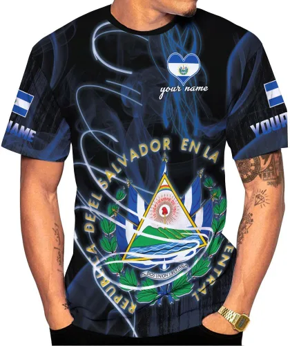 Vista 12 de Ligthuy - Camisa de El Salvador con nombre personalizado 3D, camiseta con la bandera de El Salvador para hombres y mujeres, camisetas unisex S-5XL