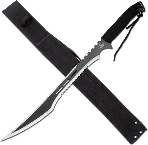 Vista 14 de Snake Eye Tactical - Espada de fantasía con funda de nailón, machete para exteriores y camping Verde