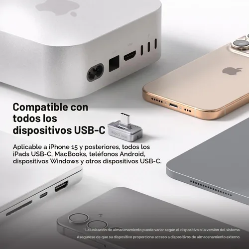 Vista 8 de ADAM ELEMENTS iKlips S USB-C Nano Touch 256 GB Unidad flash externa SSD cifrada por huellas dactilares, almacenamiento portátil para iPhone 15/16/17