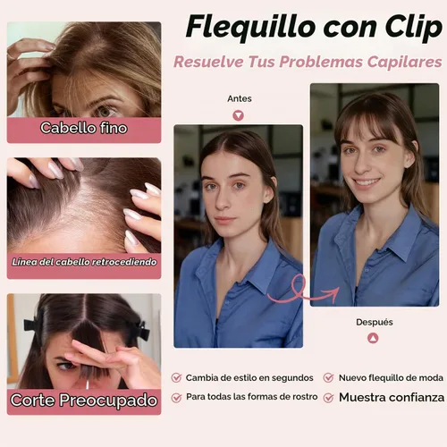 Vista 4 de Extensiones de cabello humano 100 % real, flequillo ondulado, color marrón oscuro, piezas de cabello falso, flequillo delgado, clip para mujer