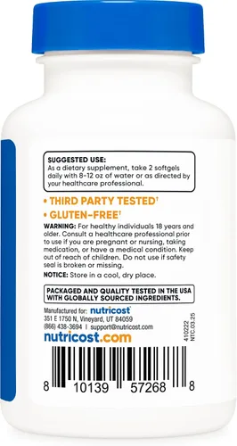 Vista 3 de Nutricost Clorofila (100 mg) 120 cápsulas blandas - Sin gluten, 60 porciones