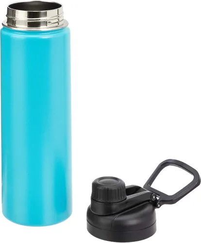 Vista 2 de Amazon Basics Botella de agua aislada de acero inoxidable con tapa de boquilla, 20 onzas, verde azulado