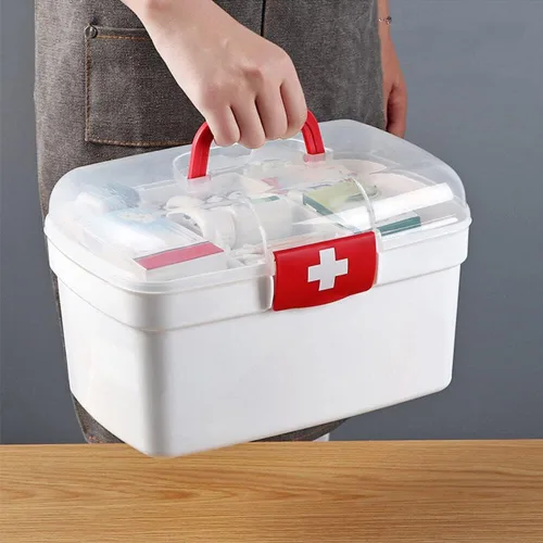 Vista 4 de Eforcase Organizador de almacenamiento – Caja de plástico para primeros auxilios – Kit de emergencia familiar organizador de almacenamiento