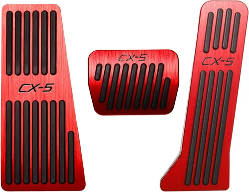 Vista 14 de BOYUER Juego de 3 almohadillas antideslizantes para pedal de acelerador de gas de freno de aluminio sin perforaciones para Mazda CX-5 2013-2025 Negro