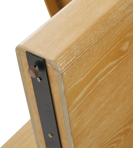 Vista 9 de Mesa de comedor extensible ovalada de madera con base de pedestal Marrón