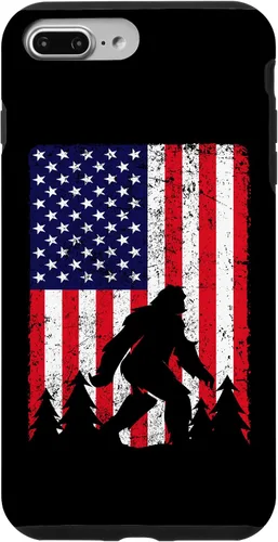 Vista 9 de Funda patriótica para iPhone 15 Bigfoot 4 de julio con la bandera de Estados Unidos