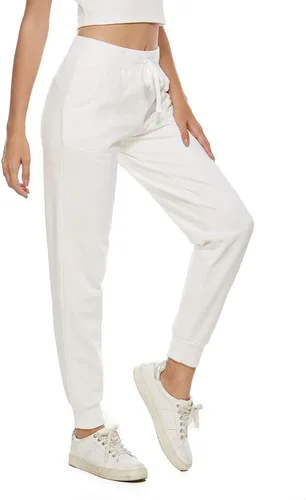 Vista 6 de AvaCostume Pantalones deportivos de algodón elástico para mujer con bolsillos