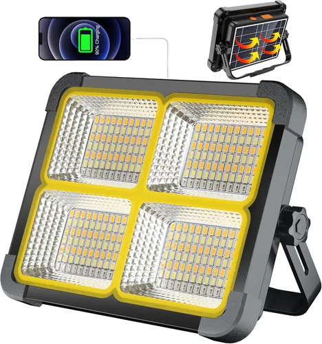 Vista 8 de MASMEJOR Luz de trabajo recargable solar, 10000LM, 6000mAh, 5 modos de L-300LEDs