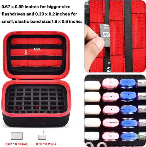 Vista 6 de Hard Carrying Case for Oculus Quest 2 All-in-One VR Gaming Headset with USB Flash Drive Case Red - 2 Pack