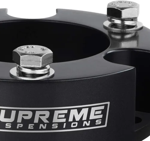 Vista 9 de Supreme Suspensions - Juego de elevación para Toyota Tundra, espaciadores de elevación frontal montante de aleación, Negro