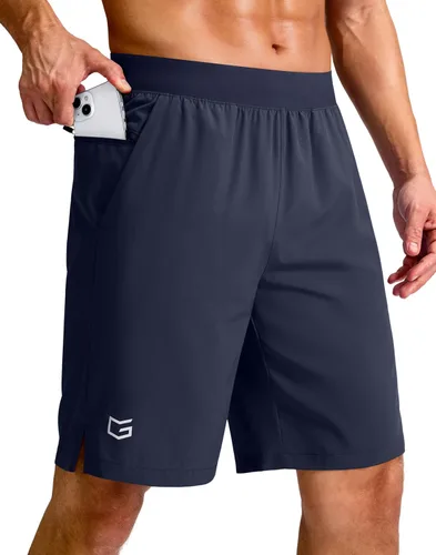 Vista 18 de G Gradual Pantalones cortos deportivos para correr para hombre de 7/5/9 pulgadas, bolsillo con cremallera, ligeros, para entrenamiento, gimnasio