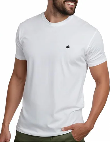 Vista 64 de Camisetas casuales de algodón suave con cuello redondo y ajuste atlético
