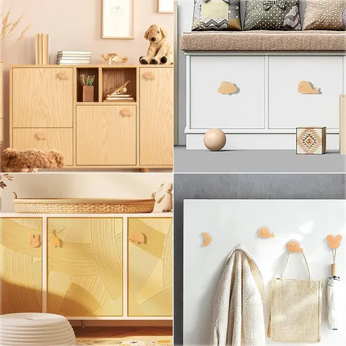 Vista 6 de 12 Set Wood Animal Furniture Knobs Decorative Wood Dresser Knobs with Screws Dresser Pulls Wood Marine Woodland Animals Knobs Cabinet Knobs Nursery