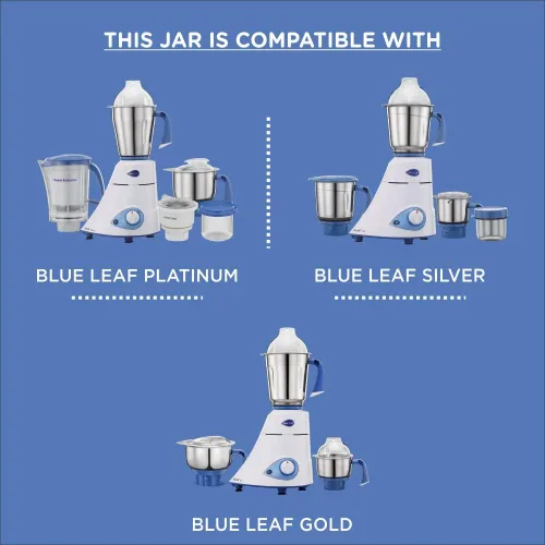 Vista 4 de Preethi Grind n' Store Blue Leaf Chutney Tarro de 0.4 litros, plata